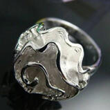 Ring i form av en silverros i 925 Sterling Silver